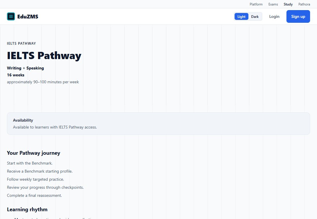 Public IELTS Pathway overview showing the 16-week plan and Benchmark, practice and review journey
